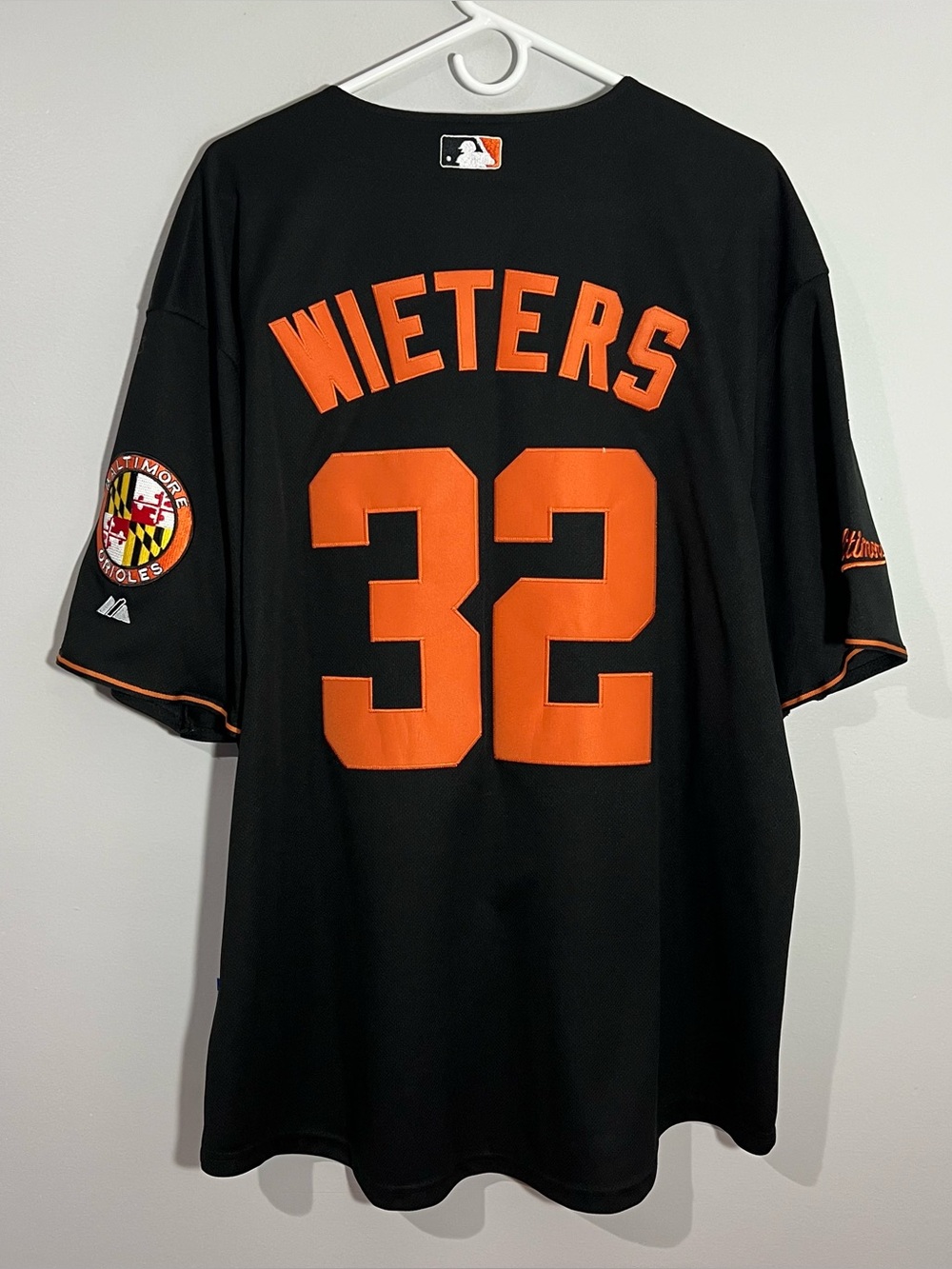 Majestic Baltimore Orioles Matt Wieters Black Baseball Jersey Mens Size 54